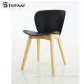 Original Plastic-Seat with Solid Wood Frame Dining Chair